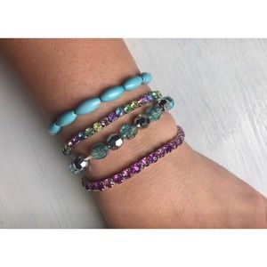 Jewel-Toned Layered Bracelet Set